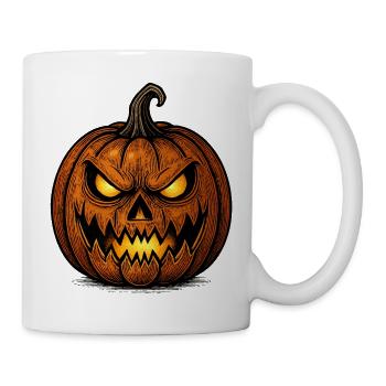 Spooky Pumpkin Halloween Motif Shirt - Mug - white - Right