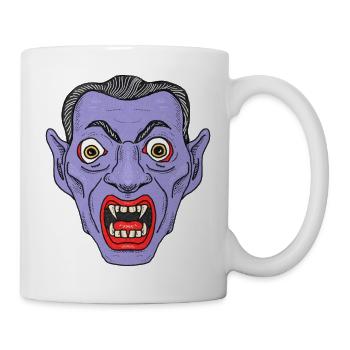 Visage de diable vampire - Mug blanc - blanc - Droite