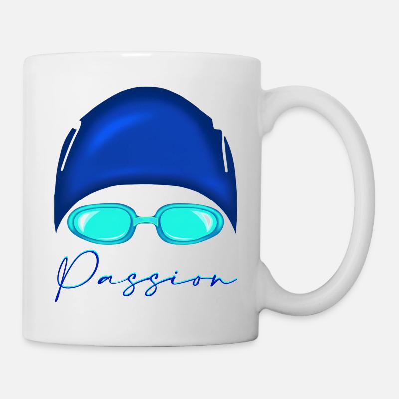 Passion Schwimmen Neon Blau - Tasse - Weiß