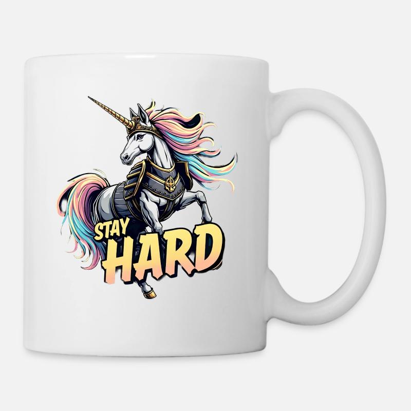 Unicorn Armor Stay Hard - Mug - white