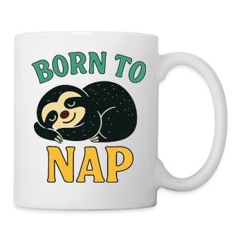 Born to Nap Faultier - Tasse - Weiß - Rechts