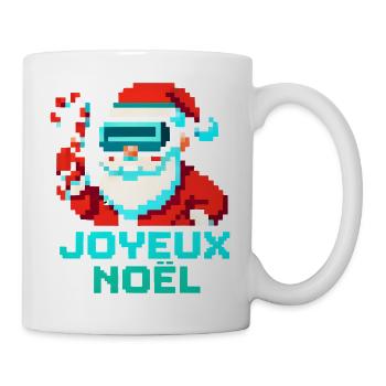 Santa Pixel VR Joyeux Noël - Mug blanc - blanc - Droite