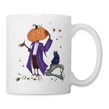 Schneidiger Kürbis im lila Mantel - Tasse - Weiß - Rechts