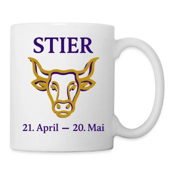 Sternzeichen Stier - Tasse - Weiß - Rechts