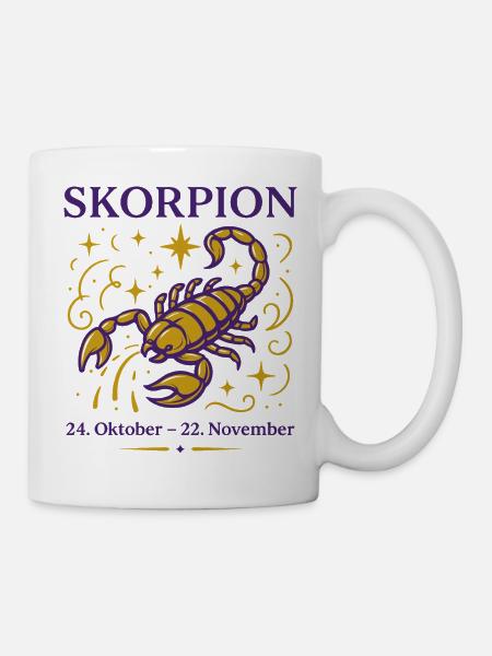 Sternzeichen Skorpion - Tasse - Weiß