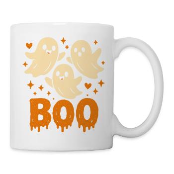 Süße Geister BOO – Lustiges Halloween Design - Tasse - Weiß - Rechts