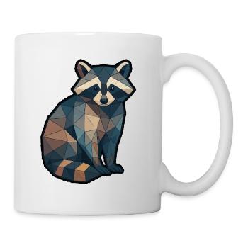 Raton laveur géométrique Low Poly - Mug blanc - blanc - Droite