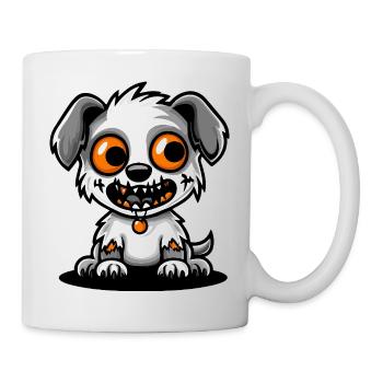 Hund Halloween Zombie Comic - Tasse - Weiß - Rechts