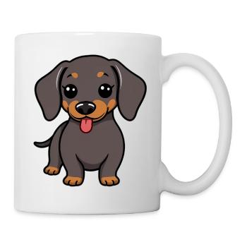 Chien teckel - Mug blanc - blanc - Droite