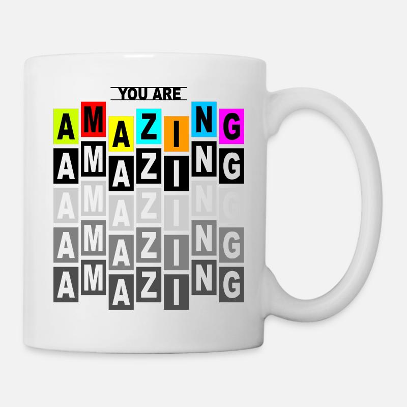 Amazing Blocs Colorés Pop Art - Mug blanc - blanc