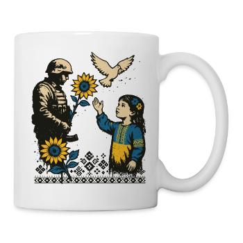 Hoffnung im Kriegsnebel - Tasse - Weiß - Rechts
