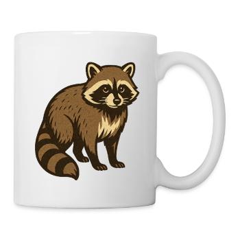 Waschbär Zeichnung - Tasse - Weiß - Rechts