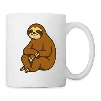 Faultier Kuschelcharme Illustration - Tasse - Weiß - Rechts