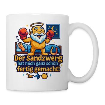 Der Sandzwerg schlägt zu ! - Tasse - Weiß - Rechts
