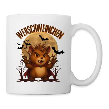 Vampirhamster  Meerschweinchen als Werwolf - Tasse - Weiß - Rechts