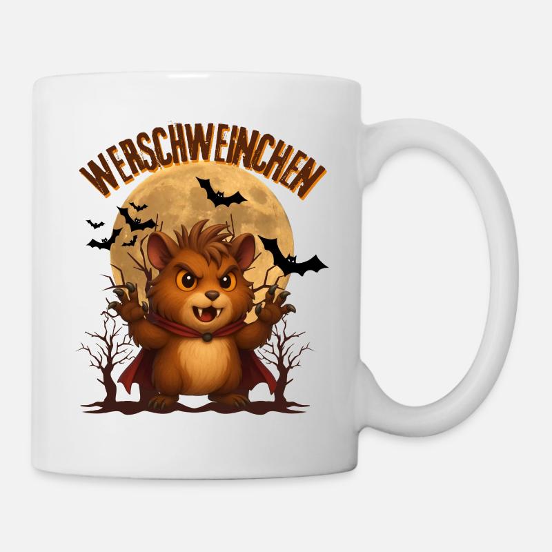 Vampirhamster  Meerschweinchen als Werwolf - Tasse - Weiß