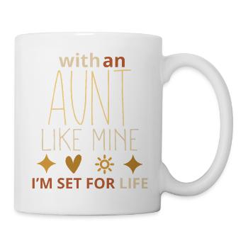 Mit einer Tante wie meiner bin ich fürs Leben gesichert – süßer Ret. - Tasse - Weiß - Rechts