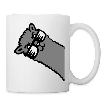 Llama Alpaca Head Sunglasses Cool Gray Funny Cute - Mug - white - Right