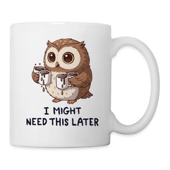 I Need Coffee Later - Funny Owl - Mug - white - Right