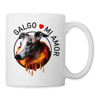 Galgo dans une écharpe chaude - Mug blanc - blanc - Droite