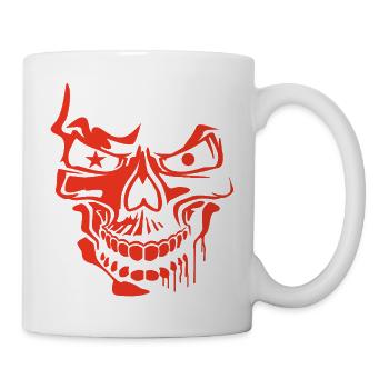Red Stylized Skull Illustration - Mug - white - Right