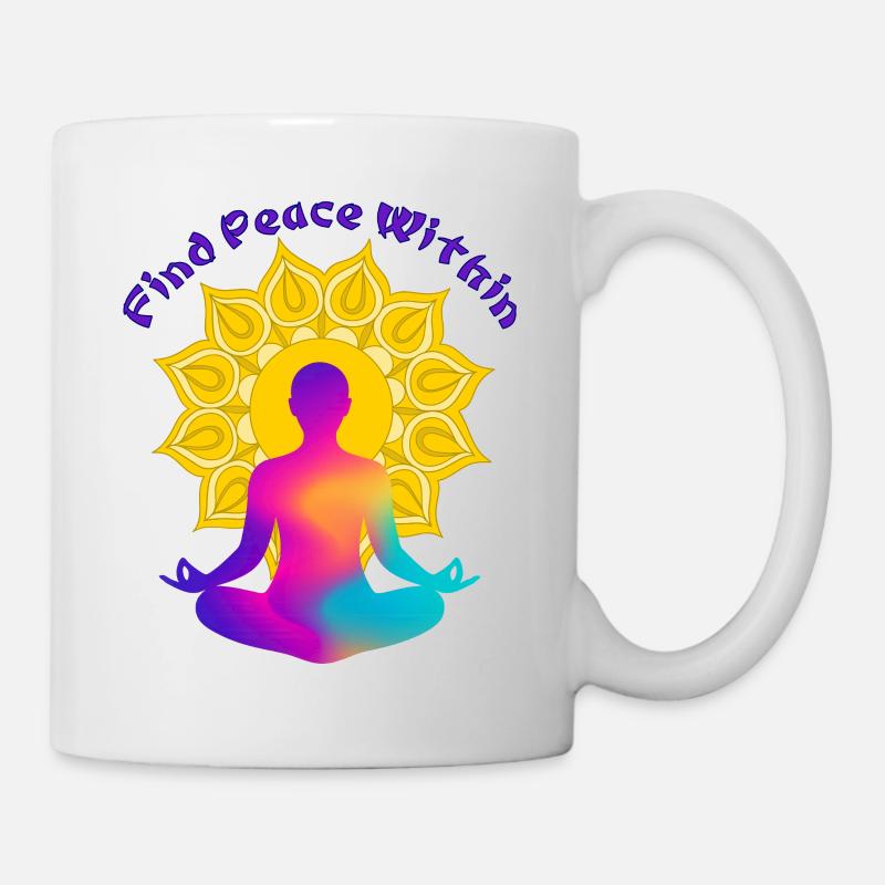 Find a Peace Within Mandala Glow - Mug - white