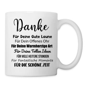 Kollegin Arbeitkollegen Büro Danke Spruch Geschenk - Tasse - Weiß - Rechts