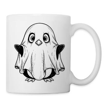 Dessin animé bébé pingouin en costume de fantôme - Mug blanc - blanc - Droite
