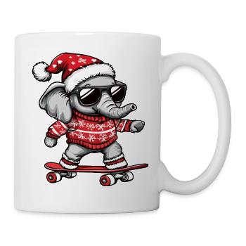 Éléphant Moche Noël - Mug blanc - blanc - Droite