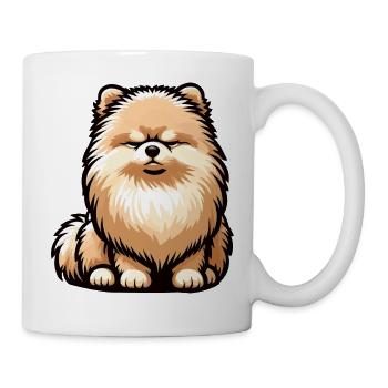 Poméranien Poméranien Spitz Chien Miniature Spitz Holder - Mug blanc - blanc - Droite