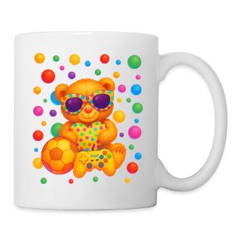 Vibrant Teddy Gamer Party Art - Mug - white - Right