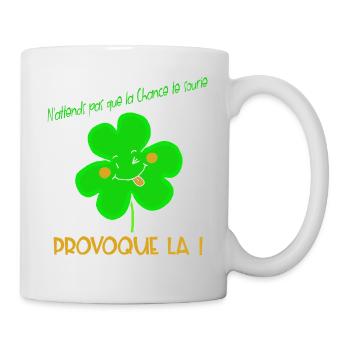 Trèfle Provoque la Chance Joyeuse - Mug blanc - blanc - Droite