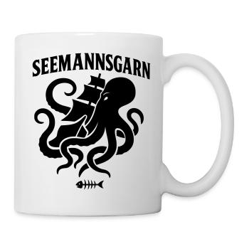 seemannsgarn meer maritim krake schiff - Tasse - Weiß - Rechts