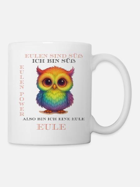 Puissance des hiboux arc-en-ciel - Mug blanc - blanc