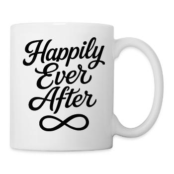 Hochzeit Junggesellenabschied "Glücklich bis ans Ende ihrer Tage" - Tasse - Weiß - Rechts
