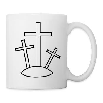 Three crosses on the hill - Mug - white - Right