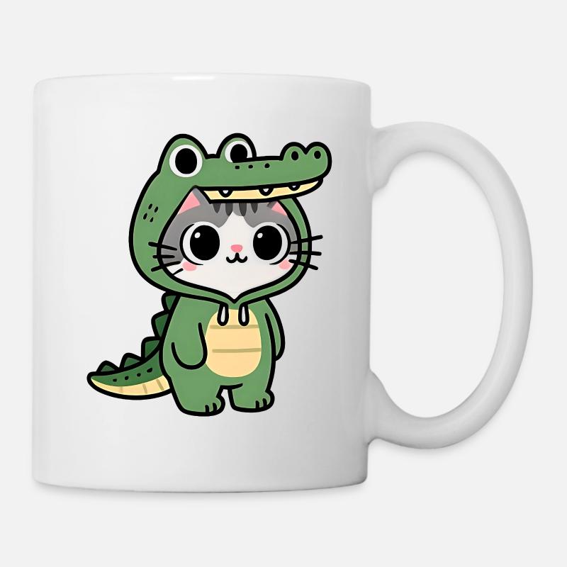 Chat crocodile Kawaii - Mug blanc - blanc
