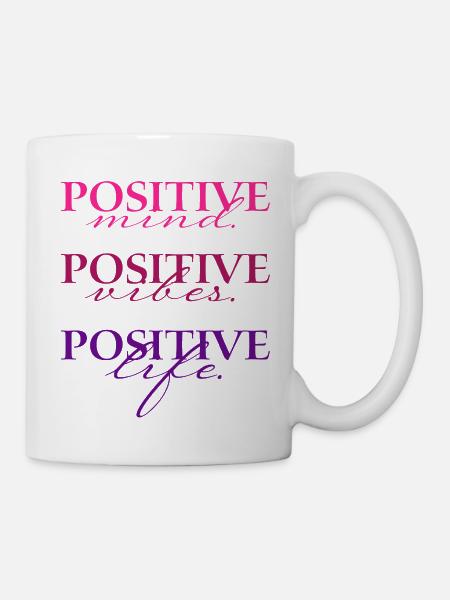 Positive Mind Vibs Life - Mug blanc - blanc