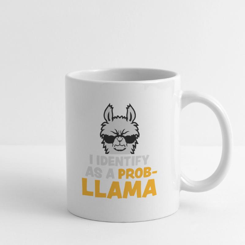 I Identify As A Probllama Cool Lama Problem Spruch Tasse