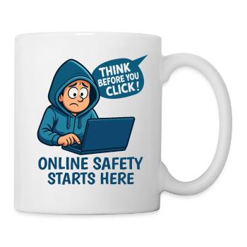 Réfléchissez avant de cliquer - Sécurité en ligne - Mug blanc - blanc - Droite