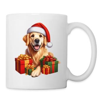 Chien de Noël avec des cadeaux - Mug blanc - blanc - Droite
