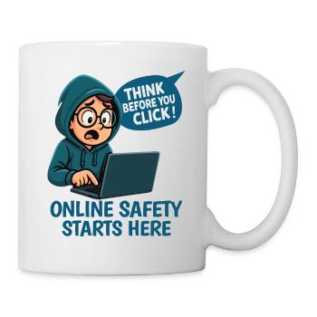 Réfléchissez avant de cliquer - Sécurité en ligne - Mug blanc - blanc - Droite