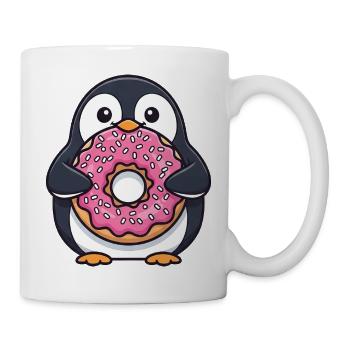 Mignon pingouin beignet dessert dessin animé sucre - Mug blanc - blanc - Droite