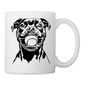 Staffordshire Bull Terrier Balljunkie Wilsigns - Tasse - Weiß - Rechts