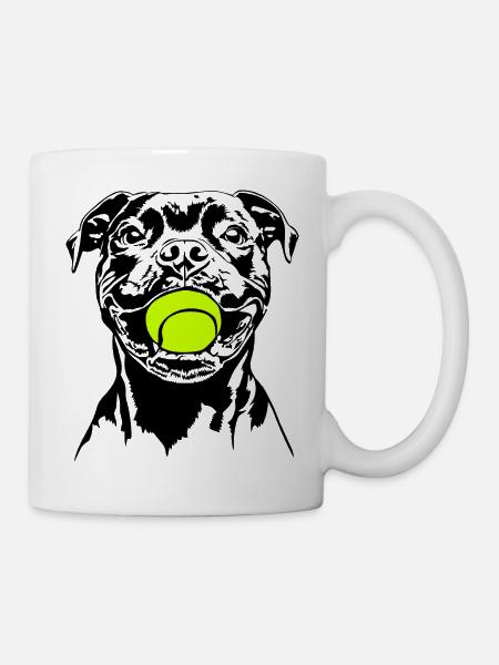 Staffordshire Bull Terrier Balljunkie Wilsigns - Tasse - Weiß