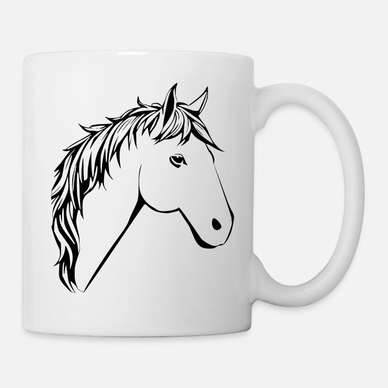 Pferd Pferdekopf T-shirt Geschenk Reiter - Tasse - Weiß
