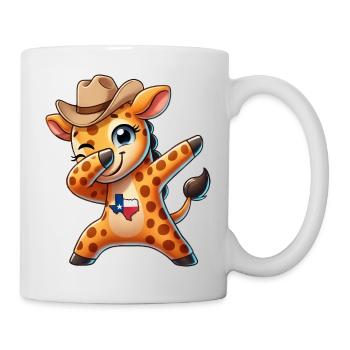 Süße Giraffe Dabbing Texas Hütten Cartoon Freude - Tasse - Weiß - Rechts