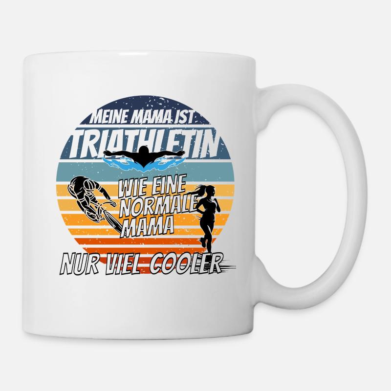 My mom is a triathlete - how cool - Mug - white