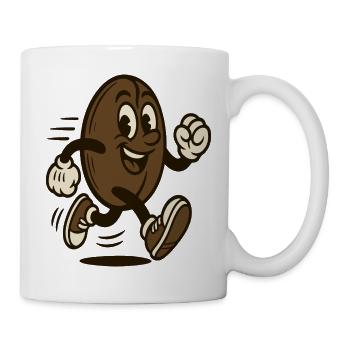 Fröhliche Bohne in Bewegung - Tasse - Weiß - Rechts