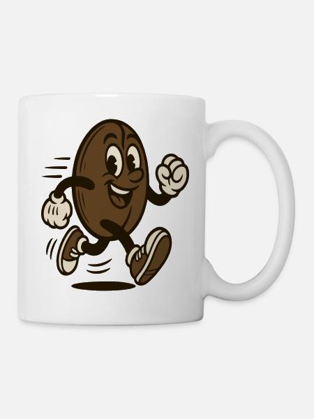 Fröhliche Bohne in Bewegung - Tasse - Weiß